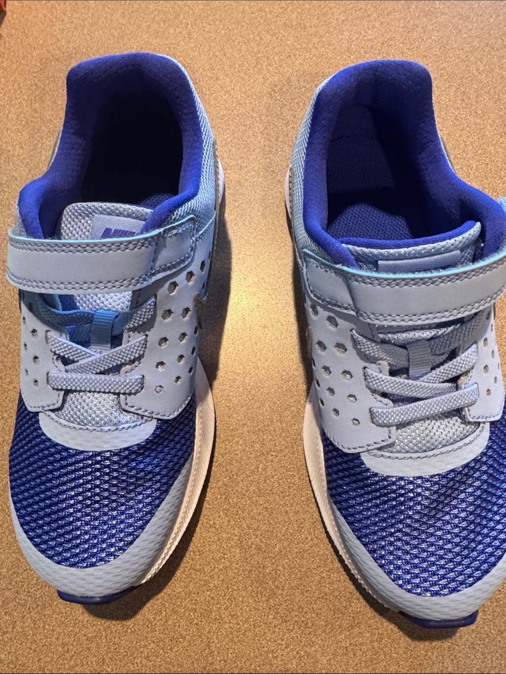 Nike Kids Blue and Light Blue Velcro Sneakers